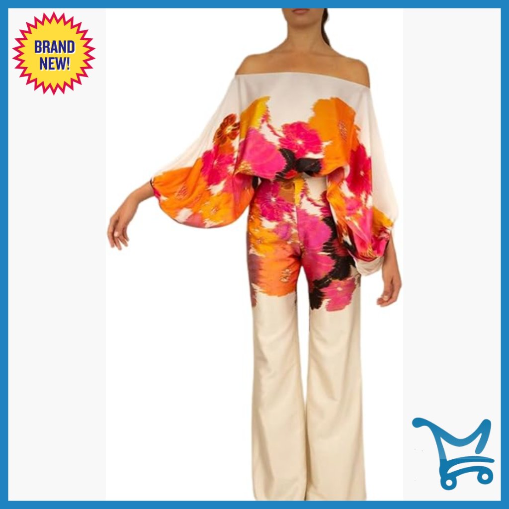 Loose Fit Off Shoulder Long Sleeve Top Wide Leg Pant Set Polyester Satin